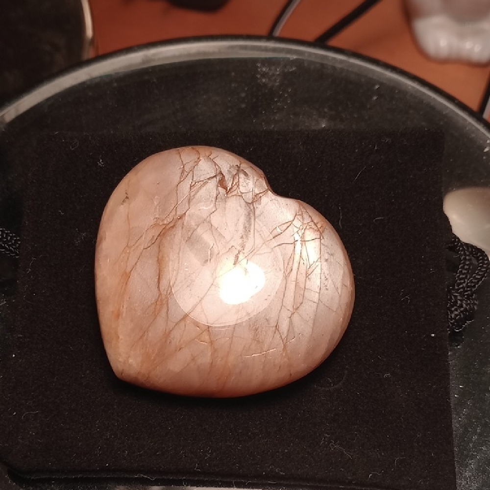 Peach Moonstone Heart